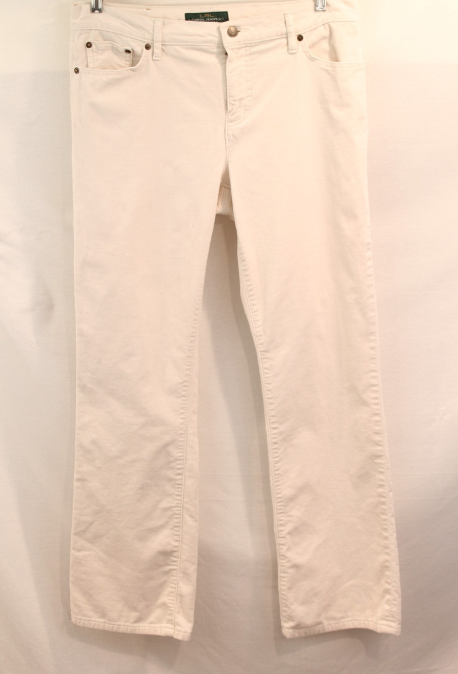 Lauren Ralph Lauren Classic Straight Corduroy Pants Womens size 10 Ivory Stretch